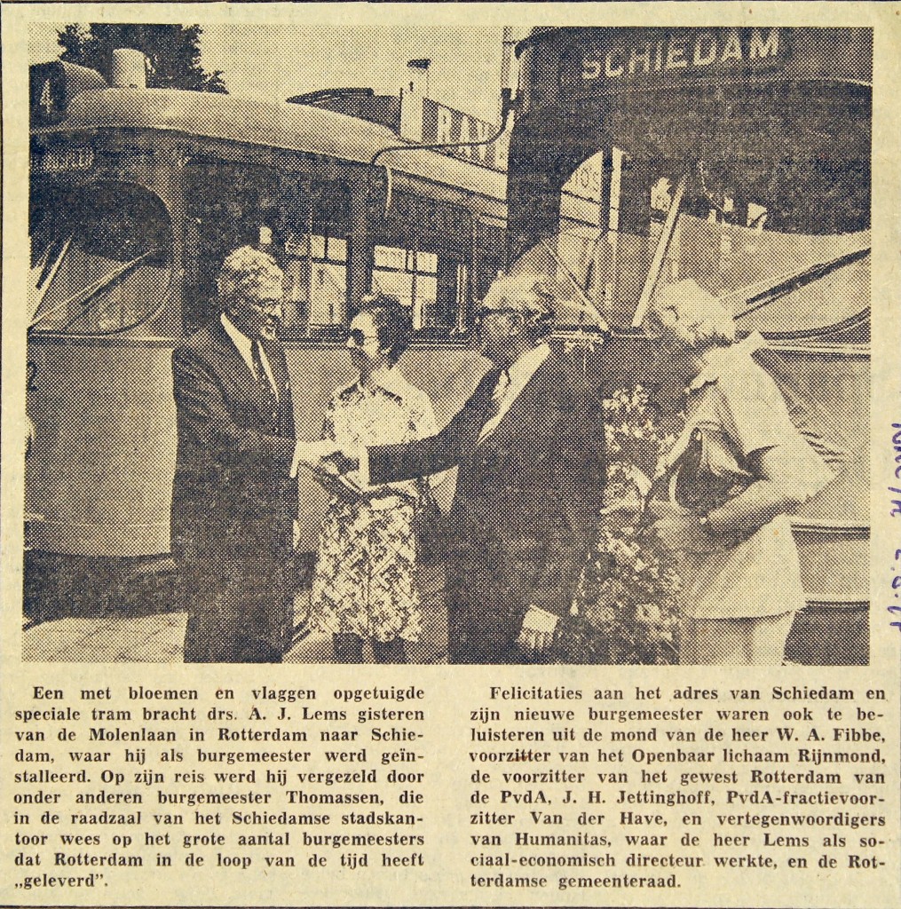 19740802 Burgemeester naar Schiedam. (NRC)