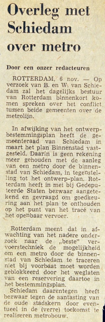 19741106 Overleg met Schiedam. (NRC)
