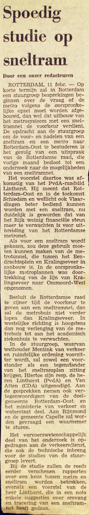 19750211 Studie sneltram. (NRC)