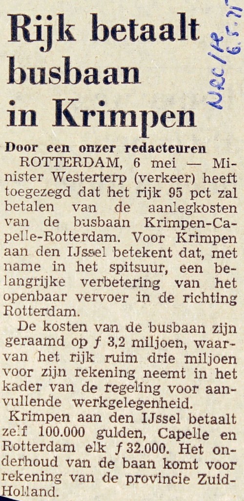 19750506 Rijk betaalt busbaan. (NRC)