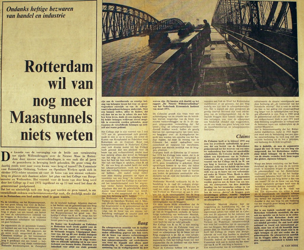 19750531 Geen tunnels meer. (Elsevier)