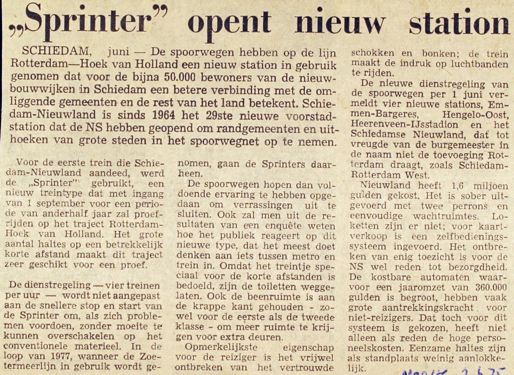 19750602 Sprinter opent station. (NRC)