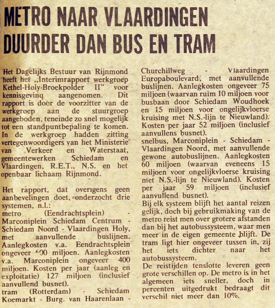 19750701 Metro Vlaardingen duurder. (Groot Vlaard.)