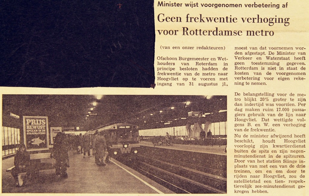 19750909 Geen frequentie verhoging metro. (Versnelling)