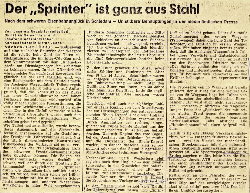 19760506 Sprinter uit staal. (Aachener Zeitung)