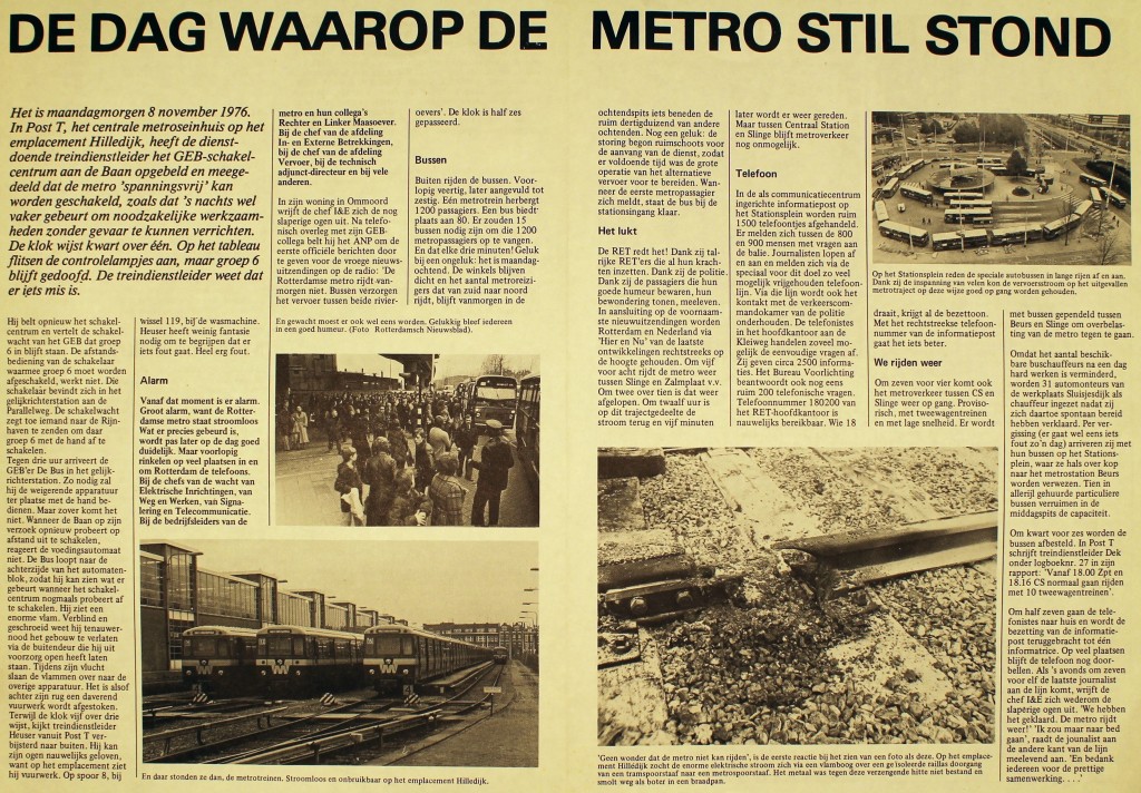 19761201 De metro ligt plat 2. (Rond de RET)